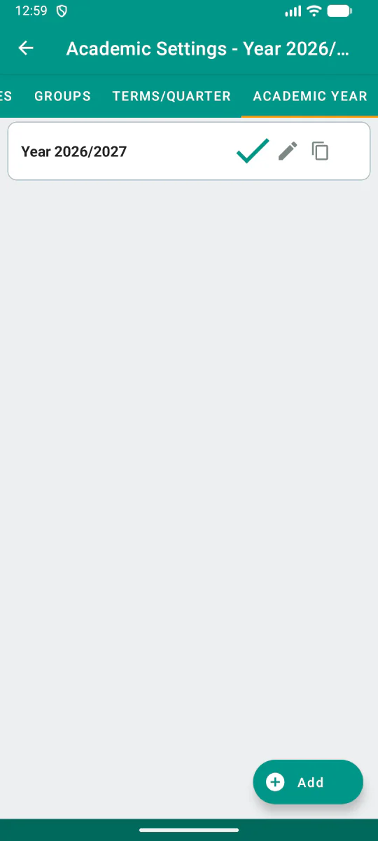 Option zum Wiederverwenden der Struktur eines früheren Schuljahres in Teacher Gradebook.